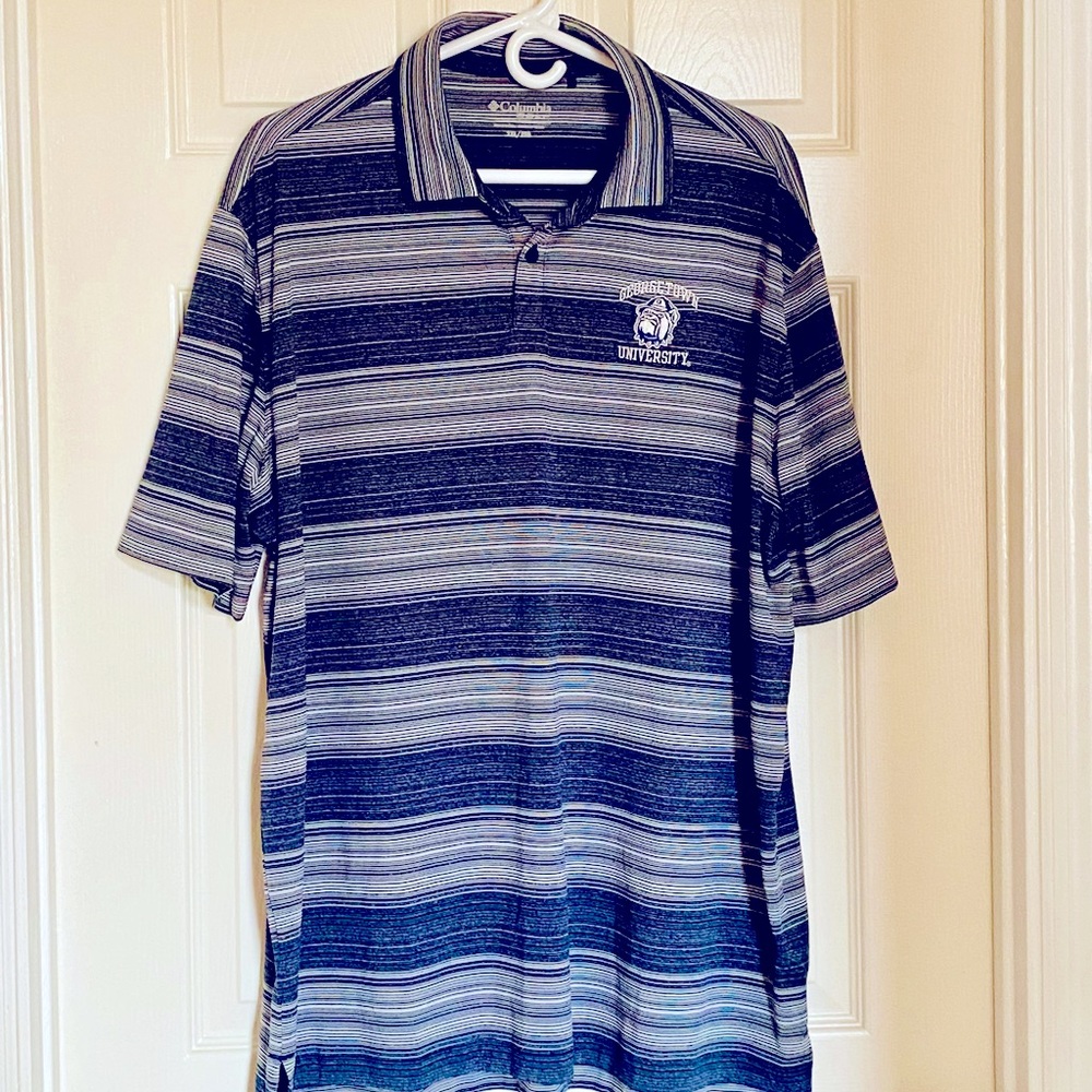 Men’s Columbia Performance Material Polo, Georgetown University, XXL